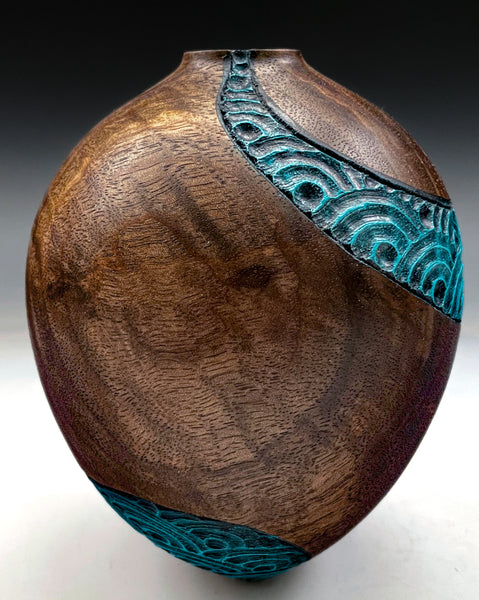 Blue Waves In Walnut