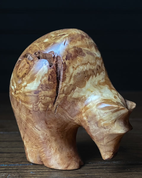 Olive Wood Burl Bear