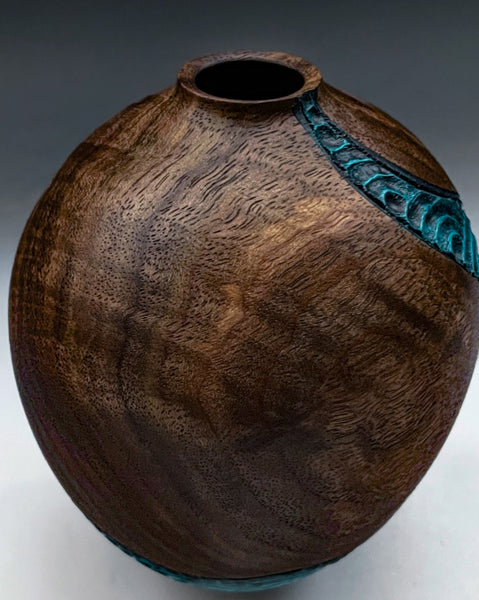 Blue Waves In Walnut