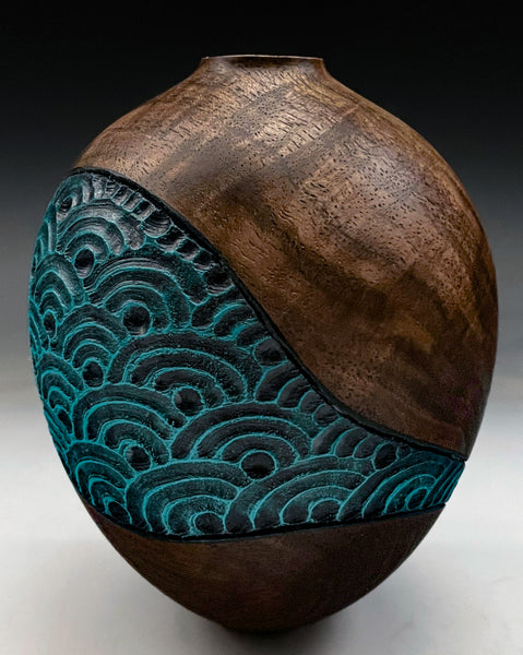 Blue Waves In Walnut