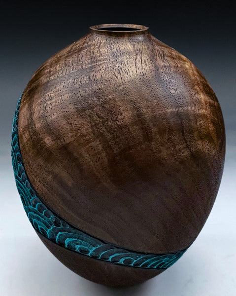 Blue Waves In Walnut