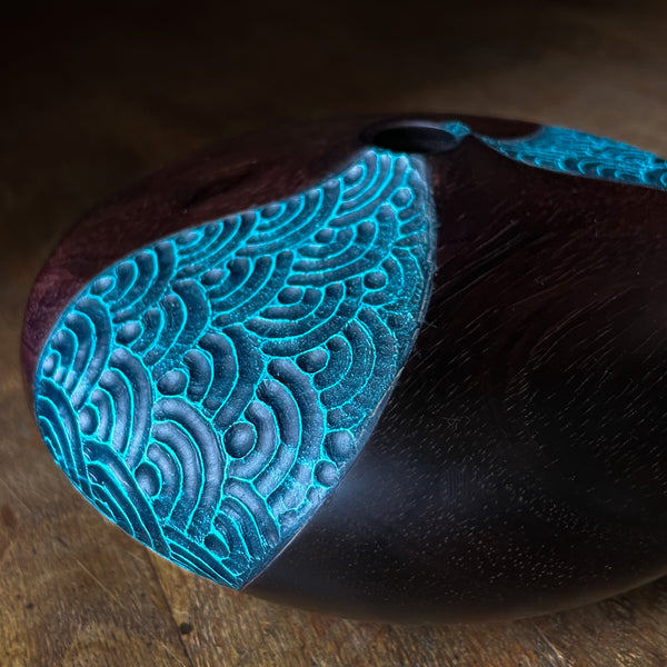 Blue Waves In Brazilian Rosewood