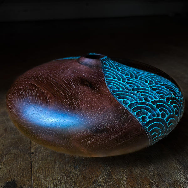 Blue Waves In Brazilian Rosewood