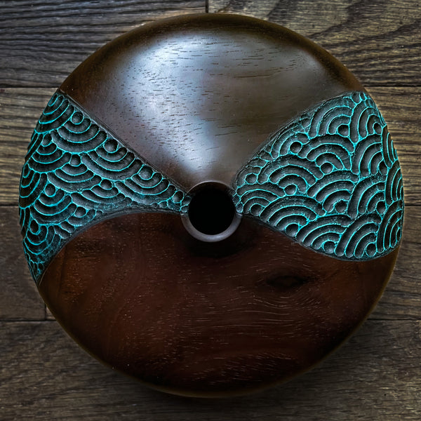 Blue Waves In Brazilian Rosewood